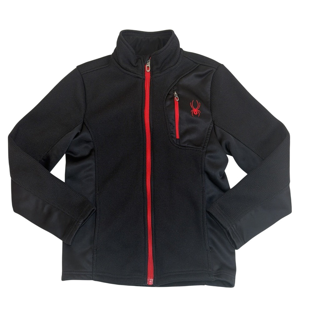 Spyder Youth Full Zip Black and Red Coat Size‎ Small 7/8 NWOT